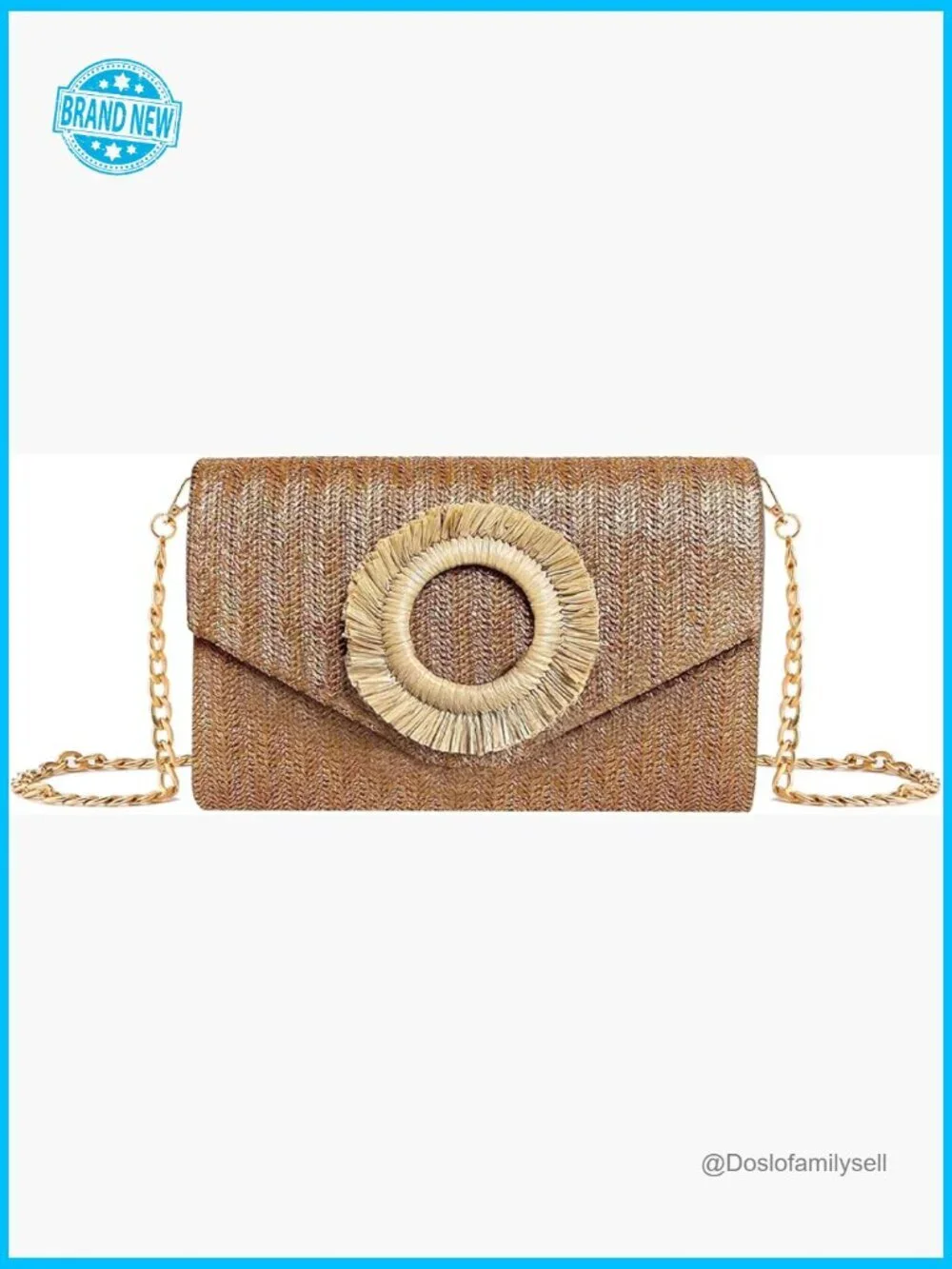 Woven Straw Clutch Purse Summer Beach Crossbody Bag Evening Hobo Shoulder Bag